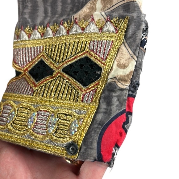 Vintage Handmade Colorful Geometric Kaftan Size L - Picture 8 of 8